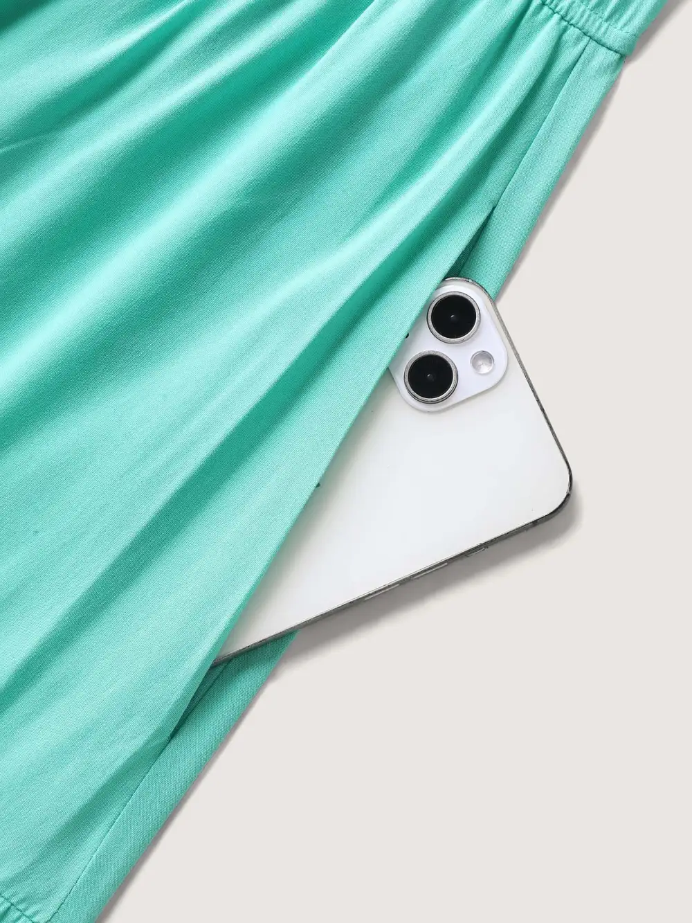 Cotton Embroidered Tie Pockets Midi Dress