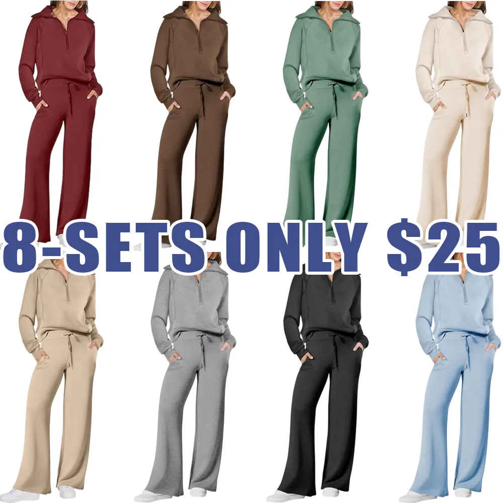 Women's 2-Piece Oversized Sweatsuit – Sweatshirt & Sweatpants Lounge Set.