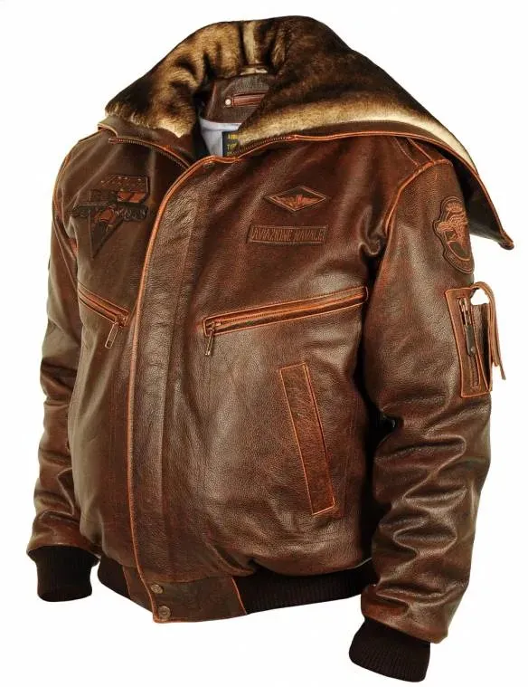 HARRIER TOP GUN CAP AVIATOR LEATHER JACKET