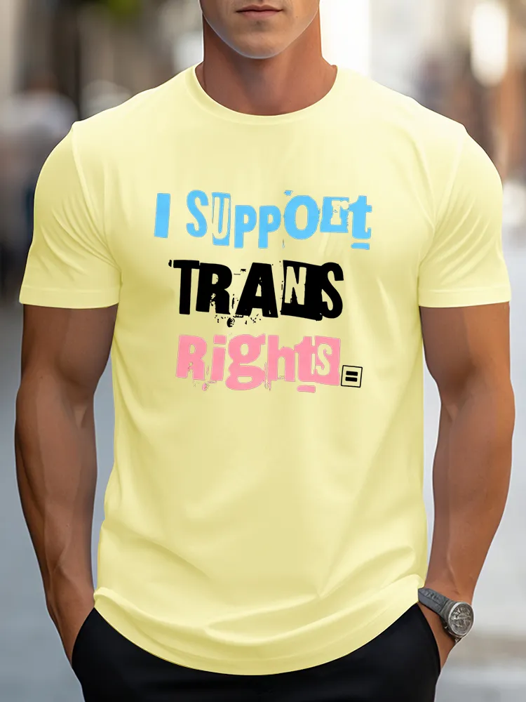I Support Trans Rights T-Shirt Pure Cotton Round-Neck Short-Sleeved Shirt