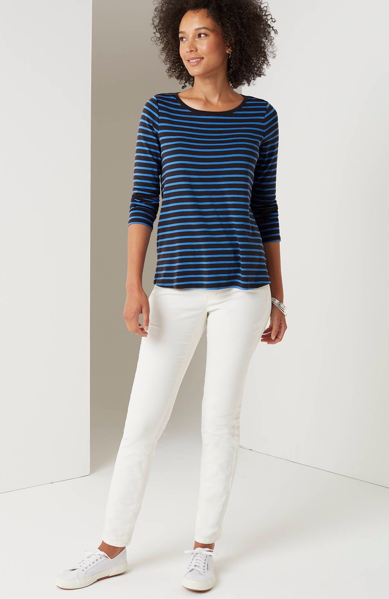 long-sleeve pima crew-neck tee