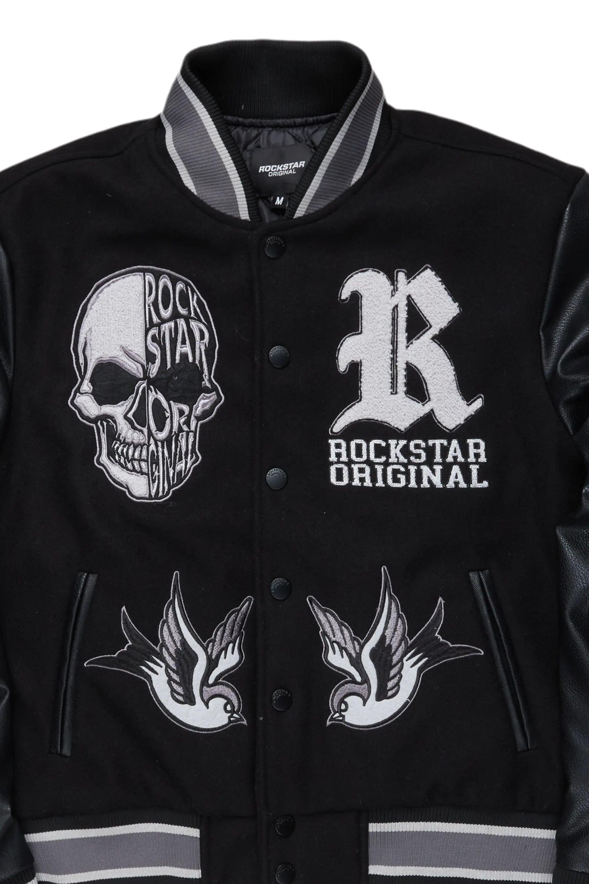Vidar Black Varsity Jacket