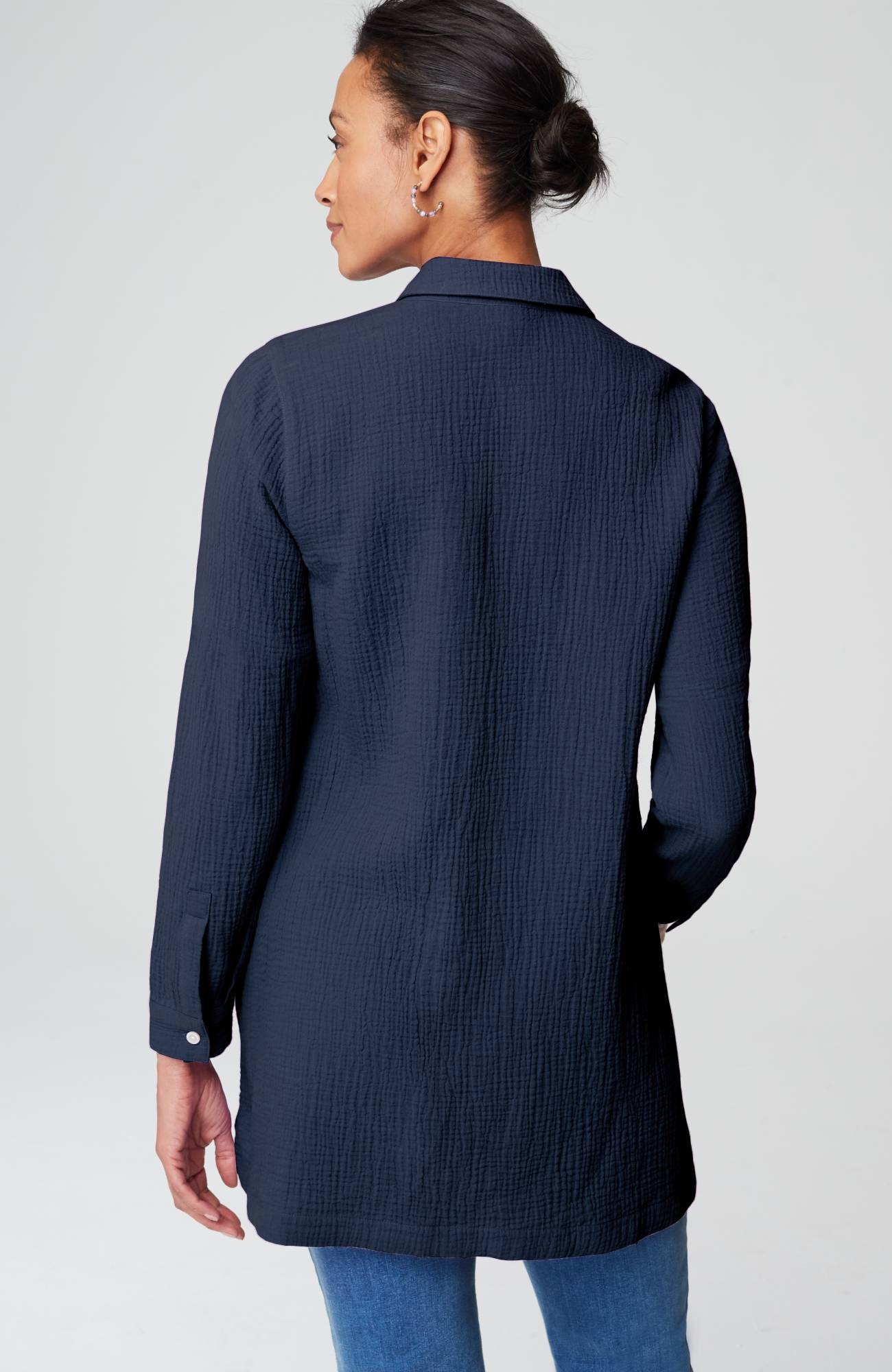 Cotton-Gauze Split-Hem Tunic