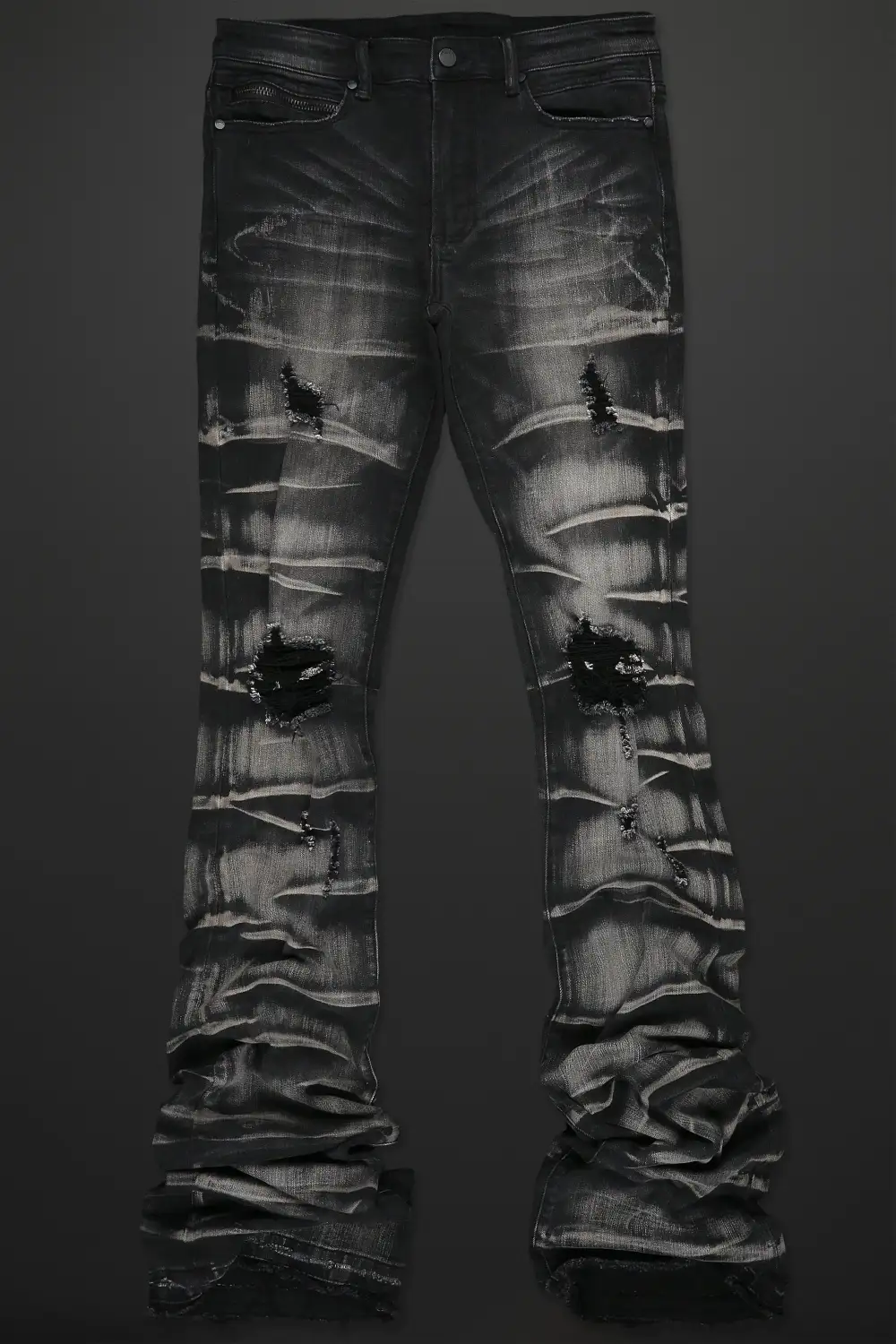 Sniper Dark Grey Super Stacked Flare Jean