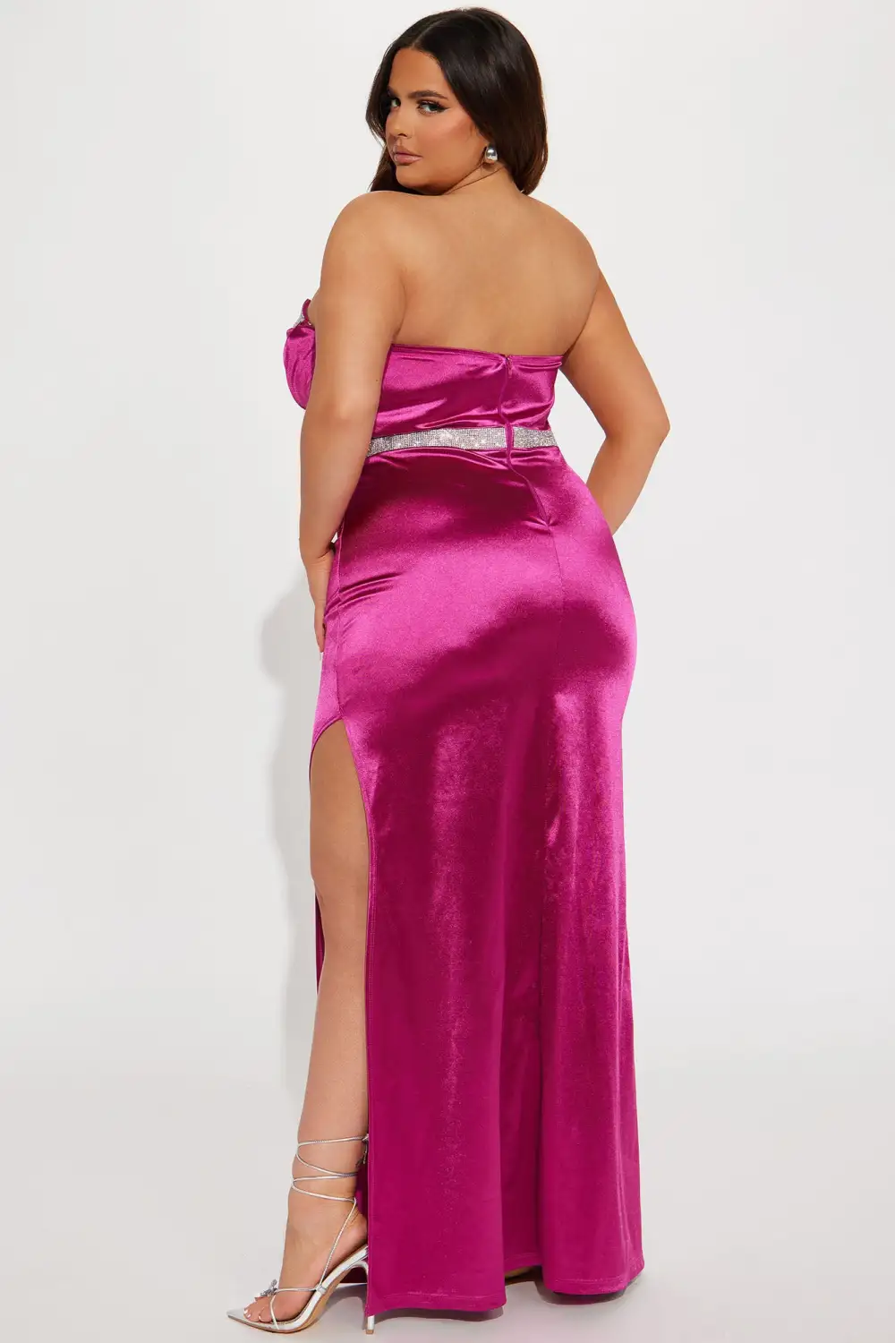 Paris Satin Maxi Dress - Magenta