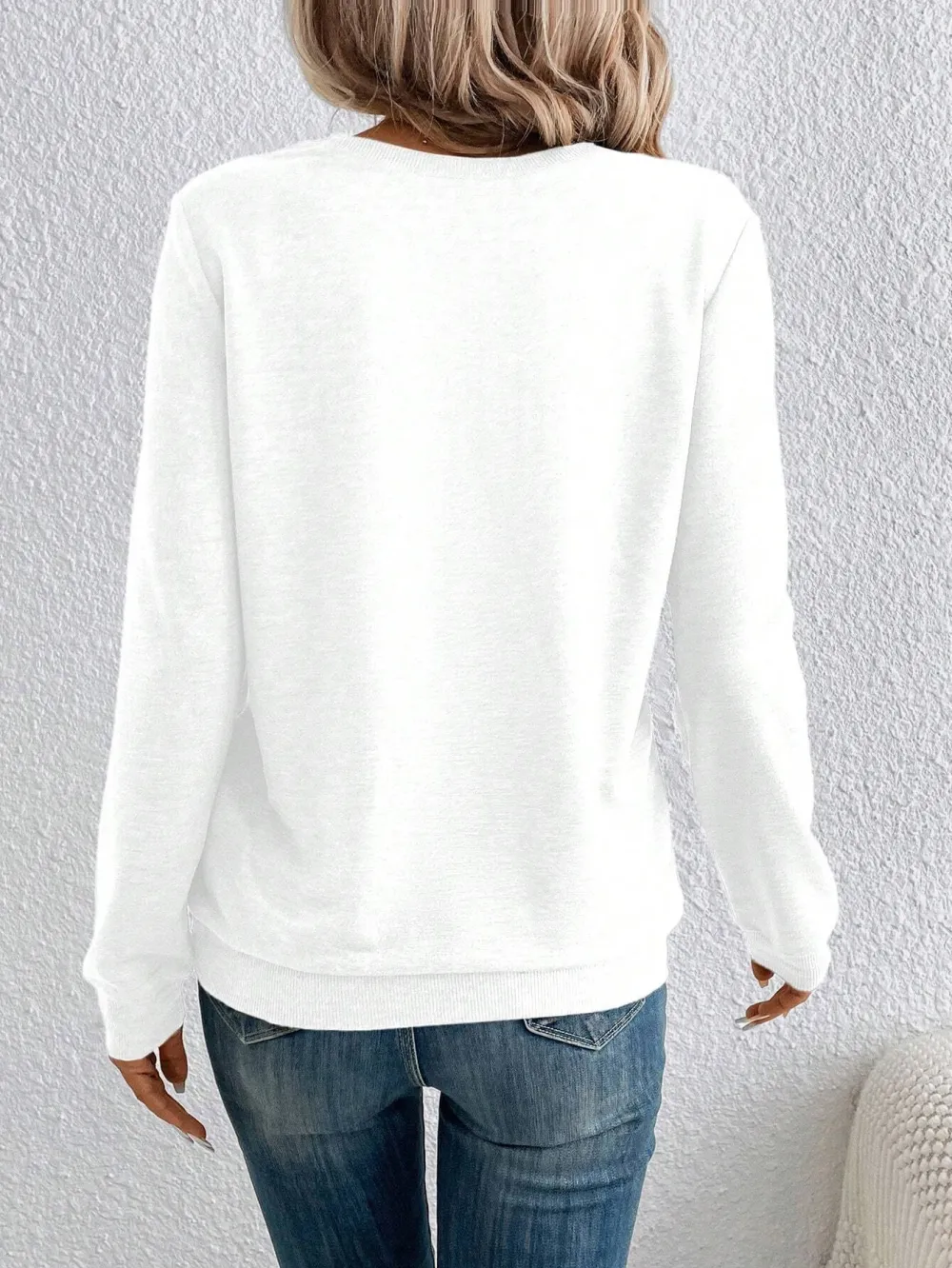 Women's Casual US Flag Print Loose Fit Round Neck Long Sleeve Sweatshirt, Spring Autumn