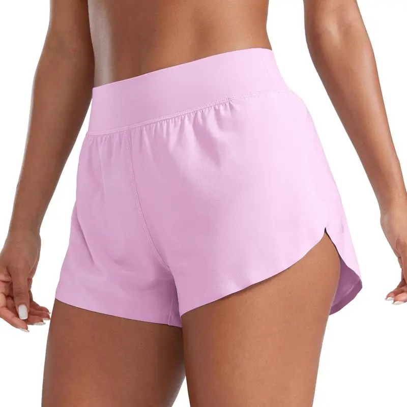 High Waist Dolphin Shorts with Mesh Liner – Women's Activewear