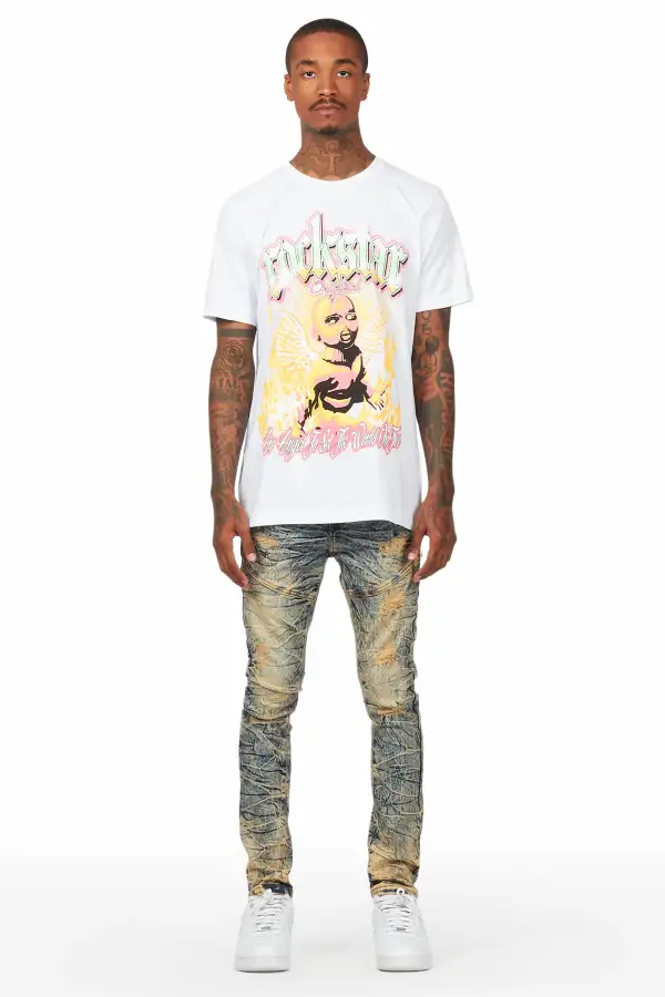 Whitefall White T-Shirt Slim Fit Jean Bundle