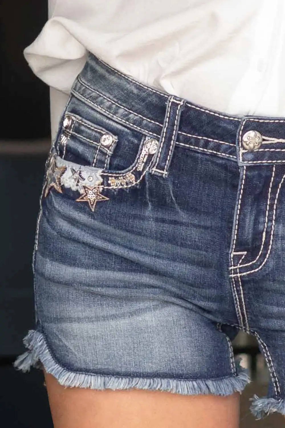 Pastel Stars Denim Shorts
