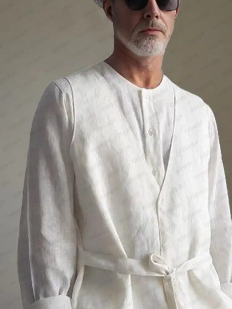 Elegant Fake Two Piece Cotton Shirt