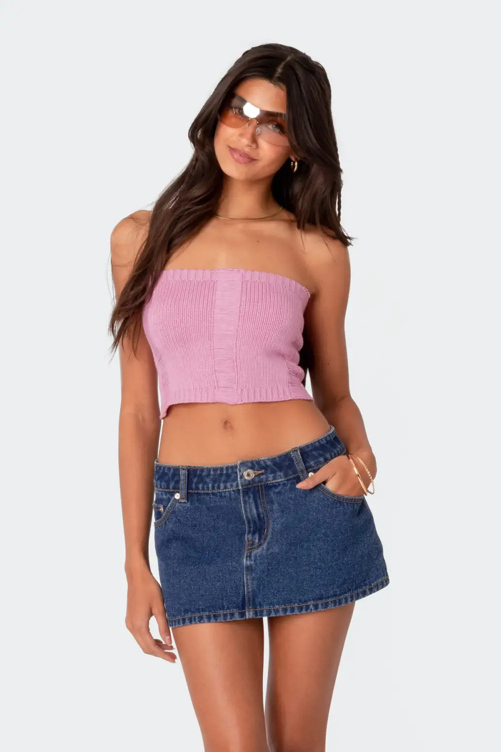 Lotta Knit Lace Up Tube Top