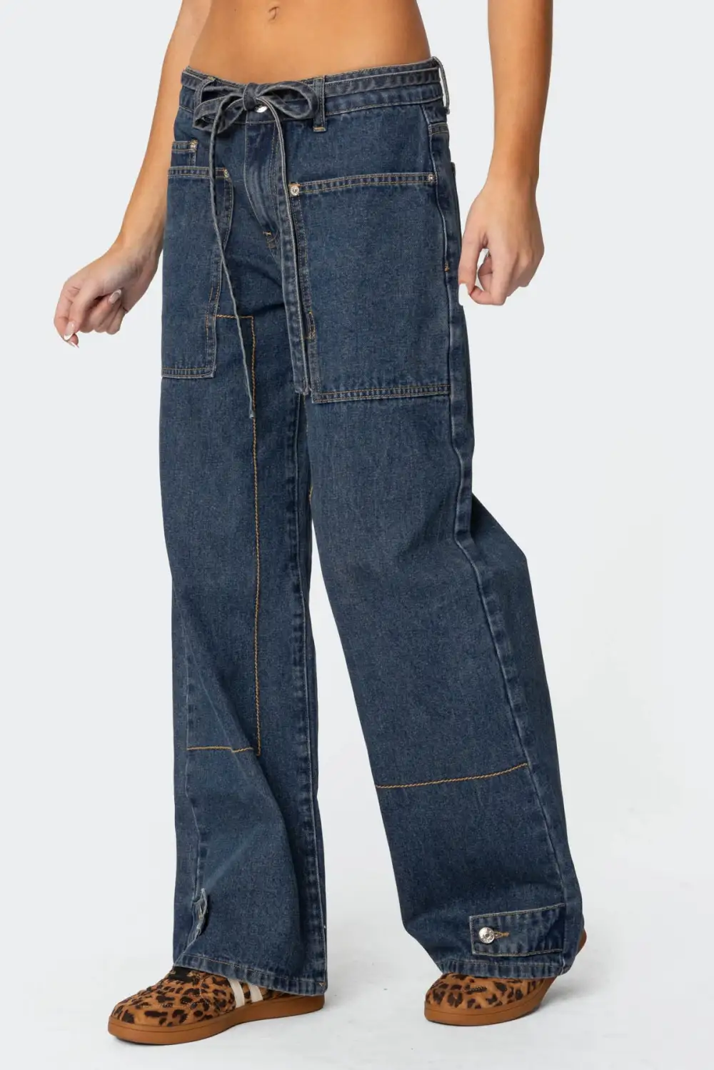 Funky Stitch Low Rise Jeans