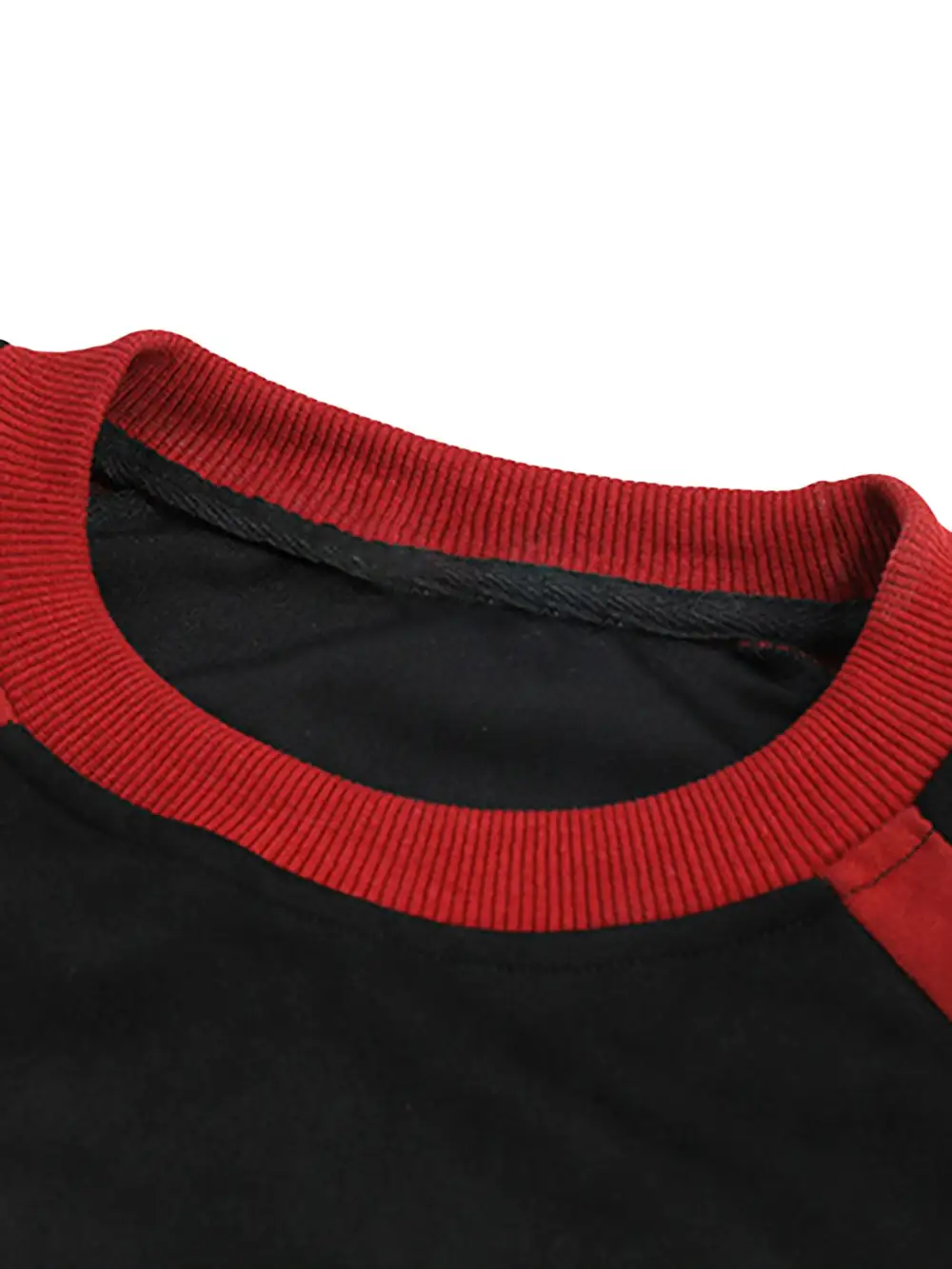 Patchwork Color-Blocked Raglan Embroidered Sweatshirt