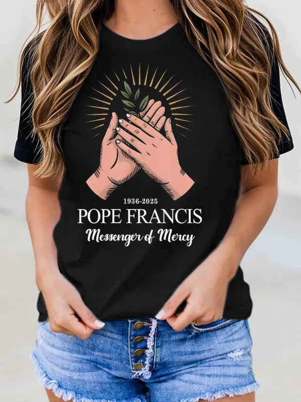 Women's Pope Francis Print Casual T-Shirt