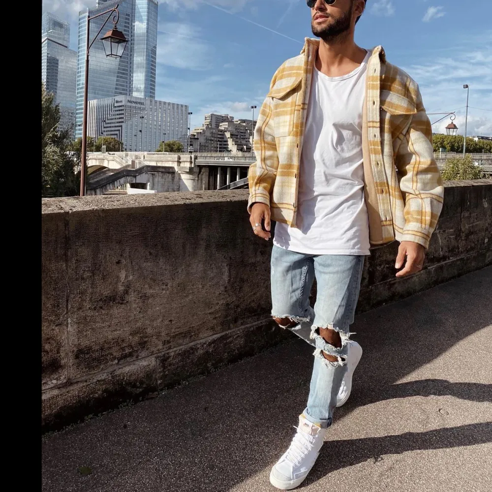 Mens Fashion Check Coat