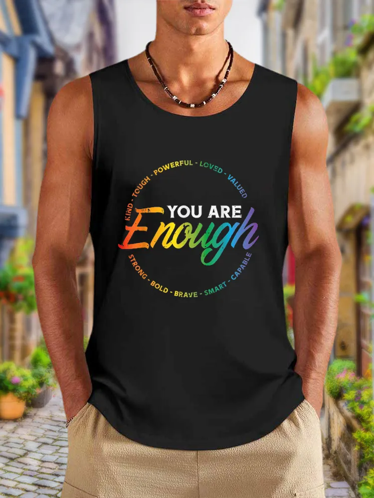 Men'S Vests Gay You Are Enough Rainbow Pride Flag Ally LGBTQ Men Women