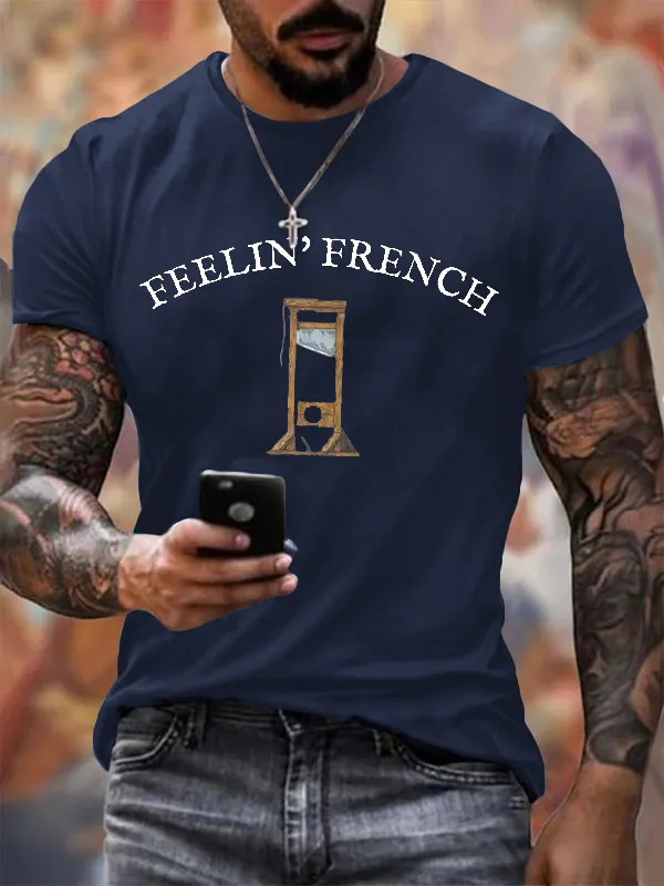 Men'S T-Shirt Men'S Guillotine FDT Printed Casual T-Shirt Pure Cotton Crewneck Printed Short Sleeve