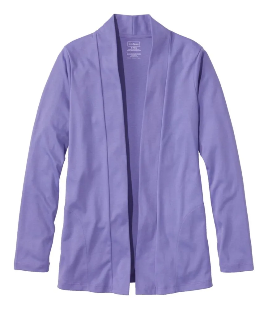 Women's Pima Cotton Open Cardigan, With Pockets