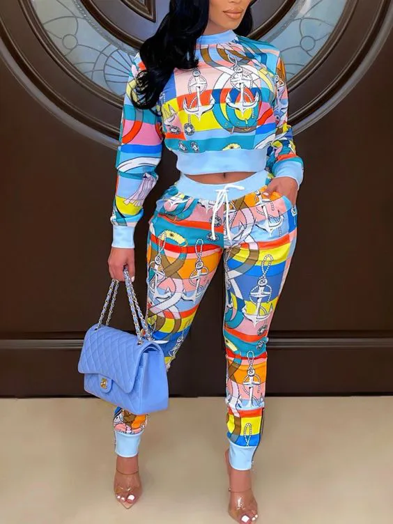 Blue 2 piece set tops and bottoms how perfect and cozy piece for your Halloween day