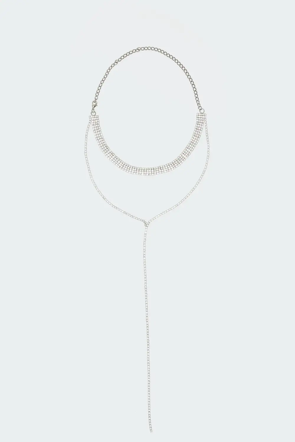 Layered Rhinestone Choker Necklace