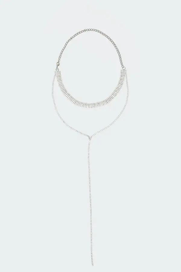 Layered Rhinestone Choker Necklace
