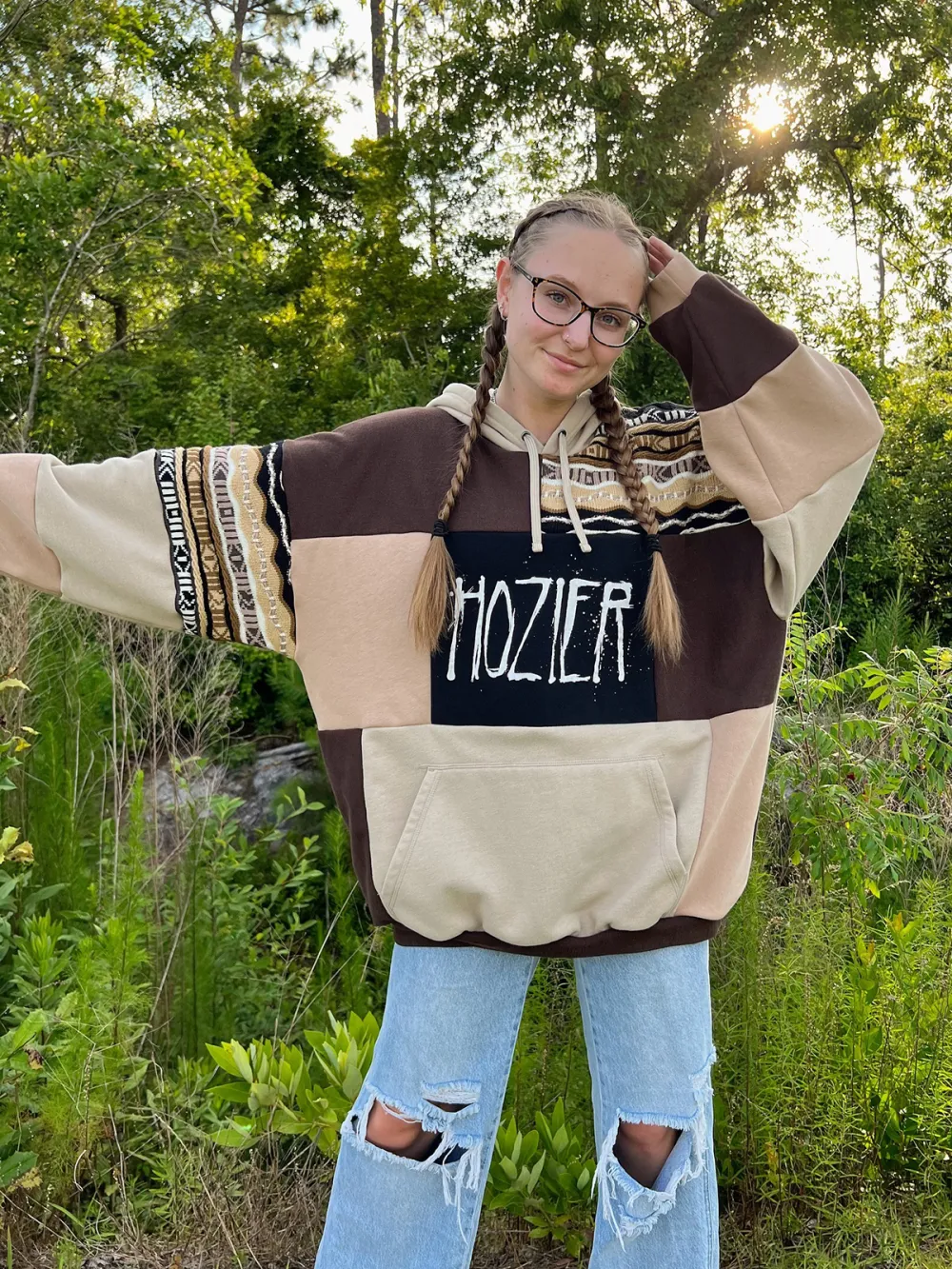 Brown Streetwear Leisure Hoodie Sweatshirts