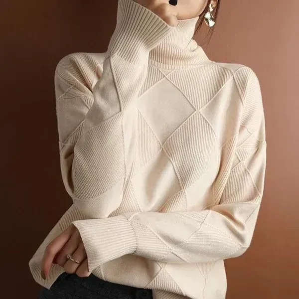 ??Loose Cashmere Turtleneck Sweater Cardigan-FREE SHIPPING