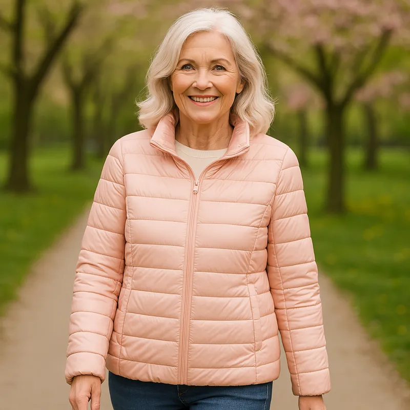 Ulla Padded Mid-Season Jacket | Light Pink