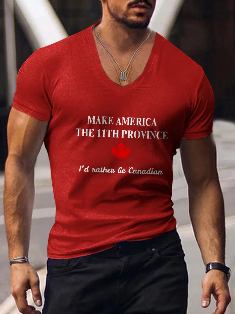 Men's Short Sleeves V-Neck Pure Cotton T-Shirt