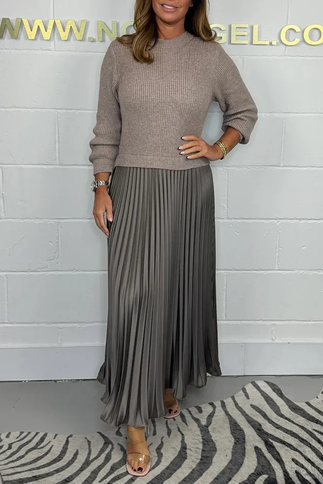 Long Sleeve Jumper & Pleated Bottom Dress