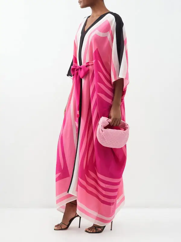 MIDI Silk Crepe Kaftan by Coco Bella – Free Size, Luxe Style