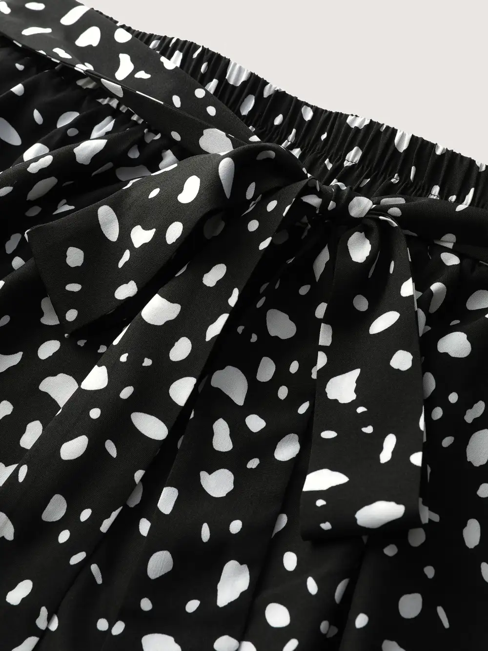 Polka Dots High Low Hem Midi Skirt