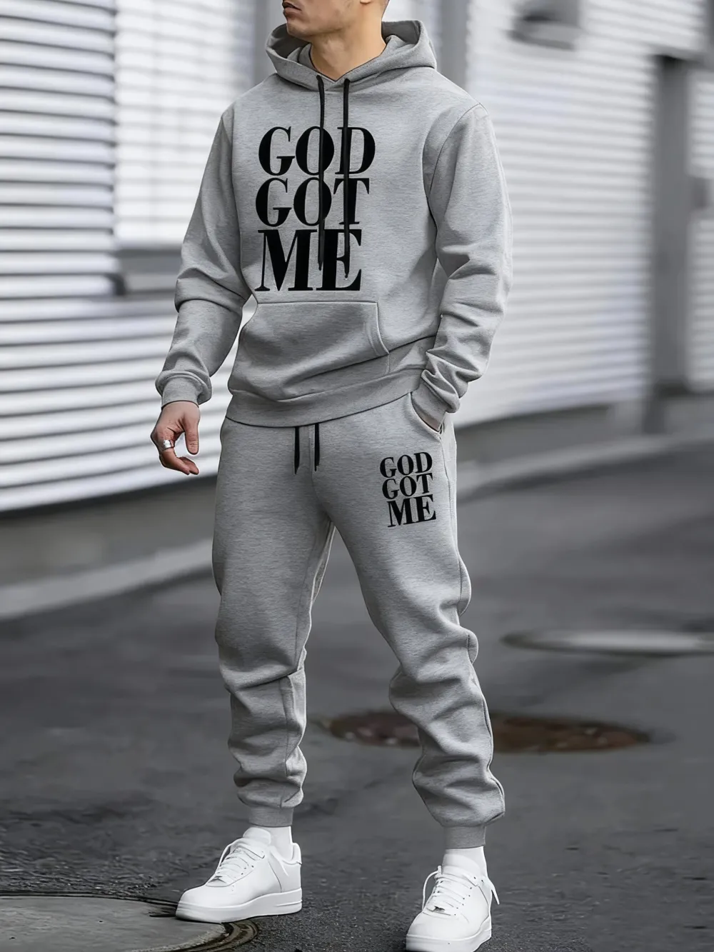 Casual Hoodie And Sweatpants Set