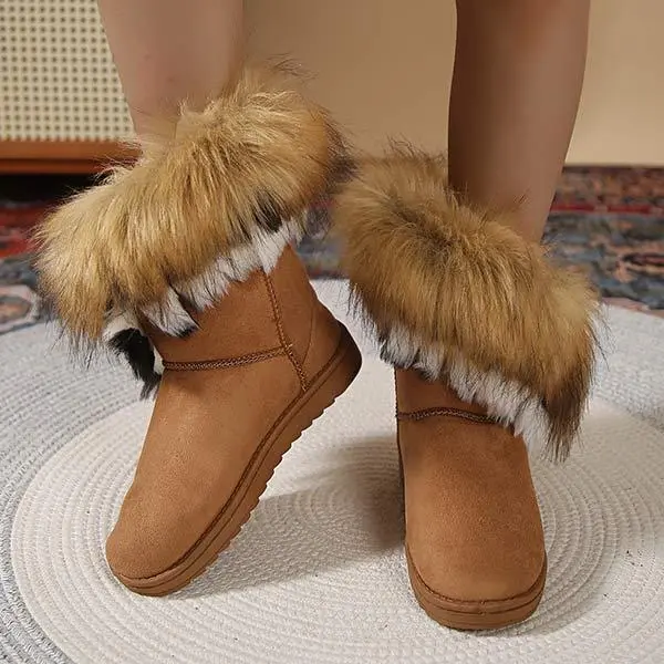Women's Faux Fur Lined Winter Snow Boots 86432595C