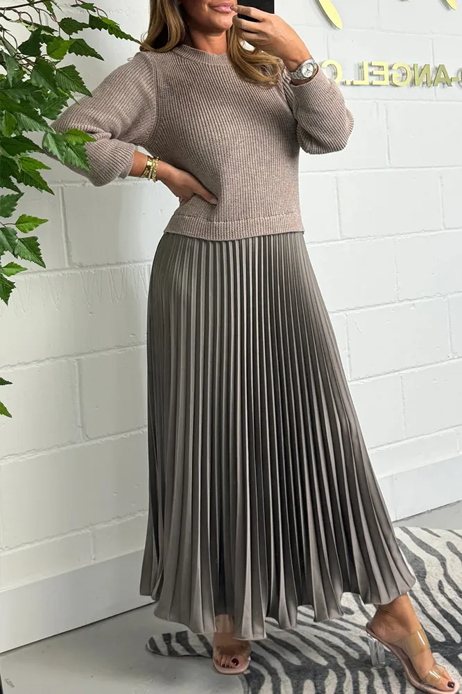 Long Sleeve Jumper & Pleated Bottom Dress