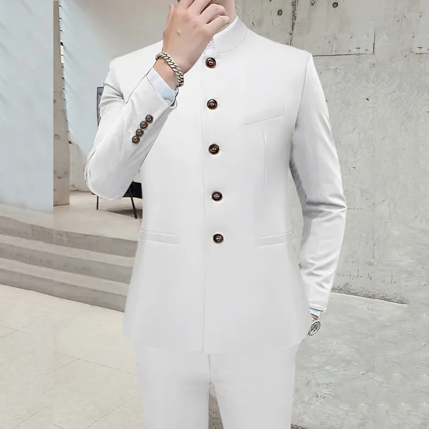 Men's Business Casual Stand Collar Single Breasted Blazer