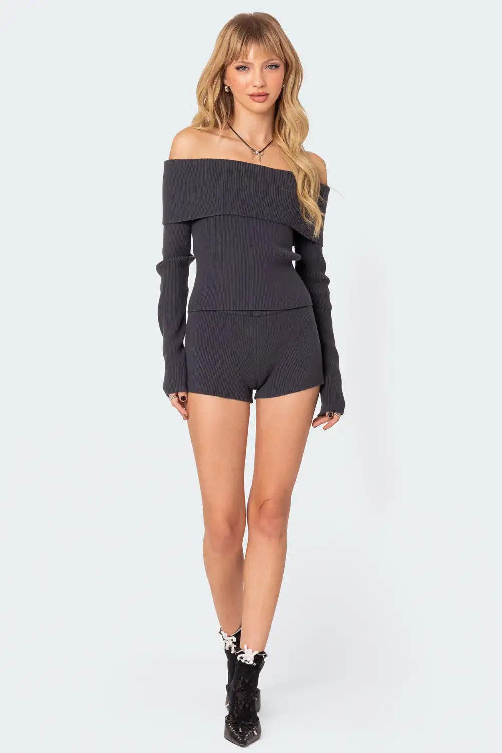 Miriam Fold Over Knit Top