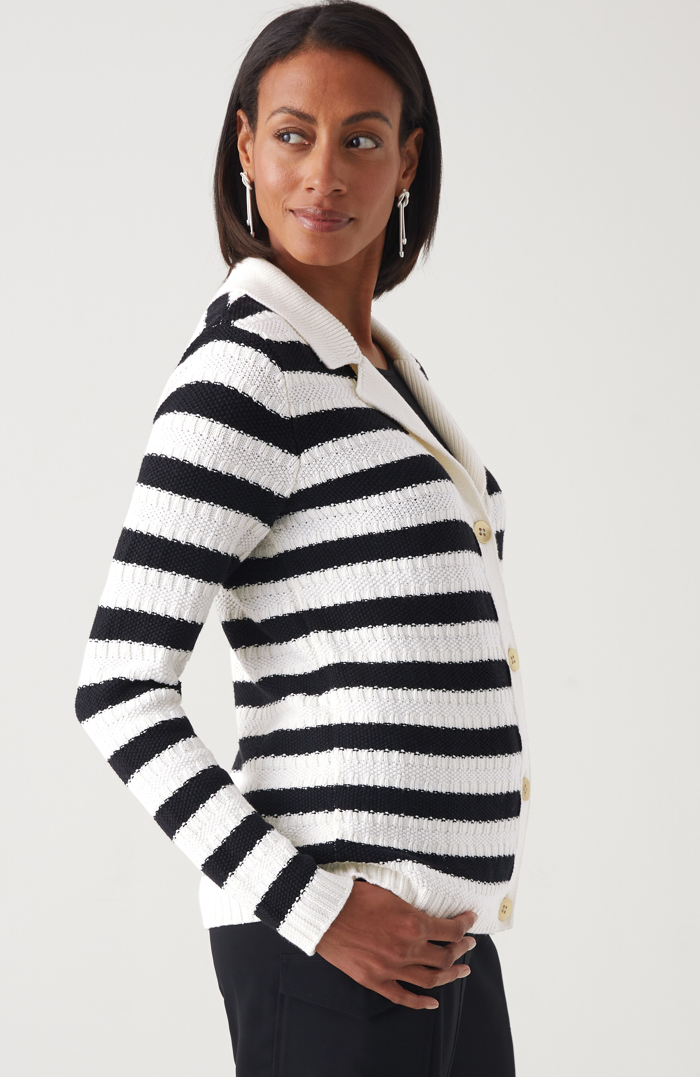 Wearever Textured Collared Cardi