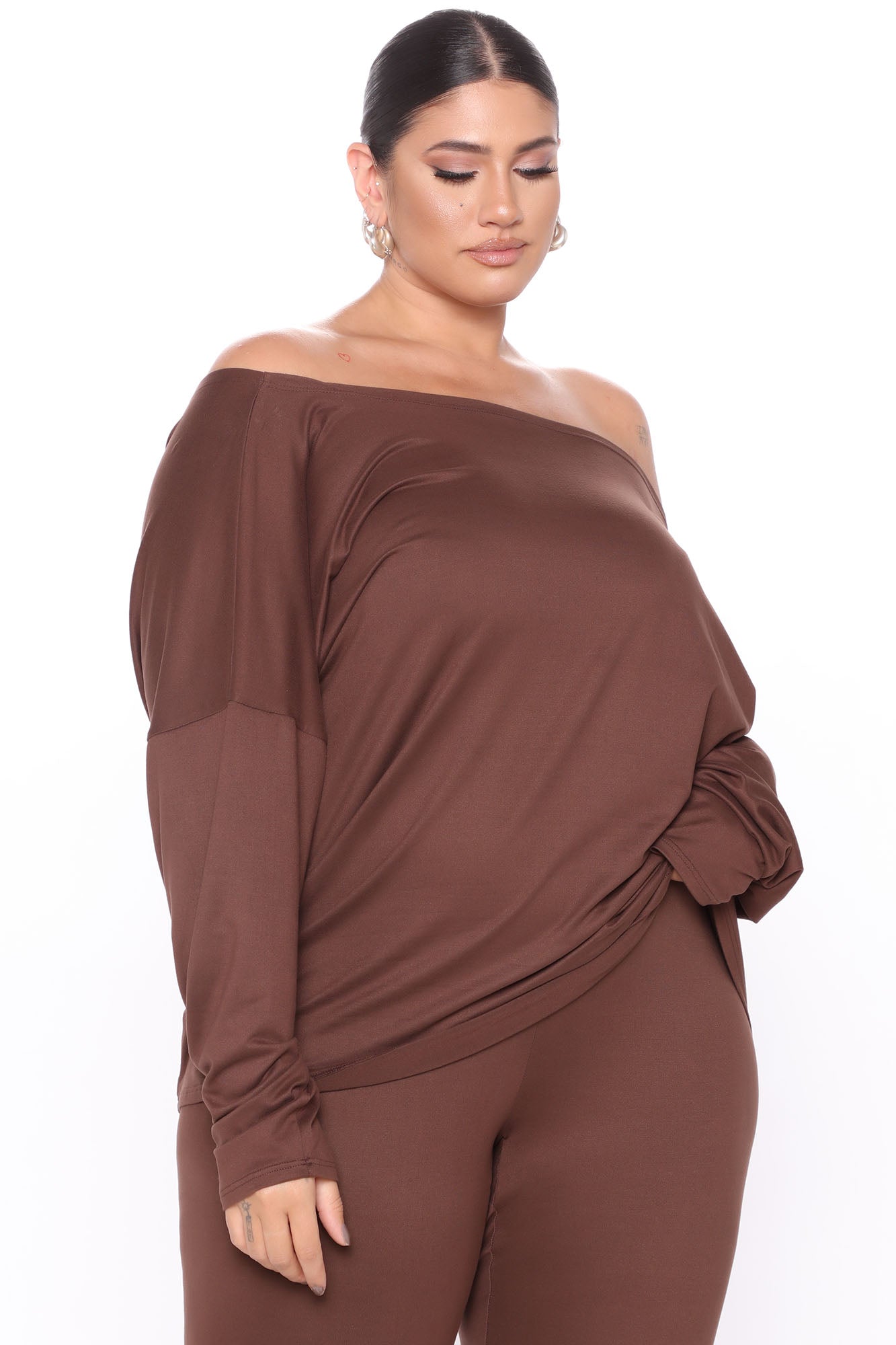 Don't Get This Twisted Pant Set - Brown