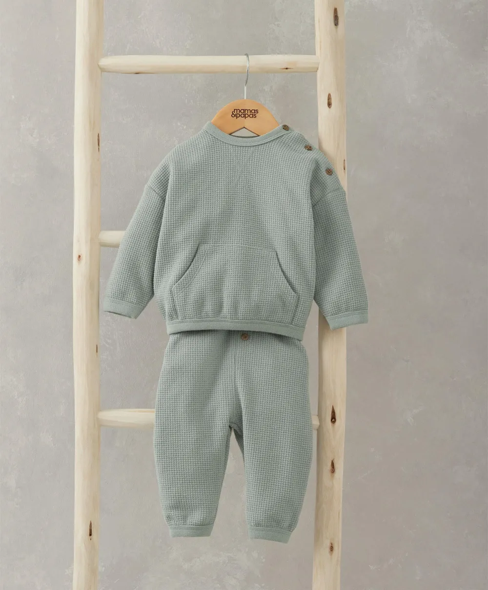 Waffle Jumper & Leggings (2 Piece) - Blue
