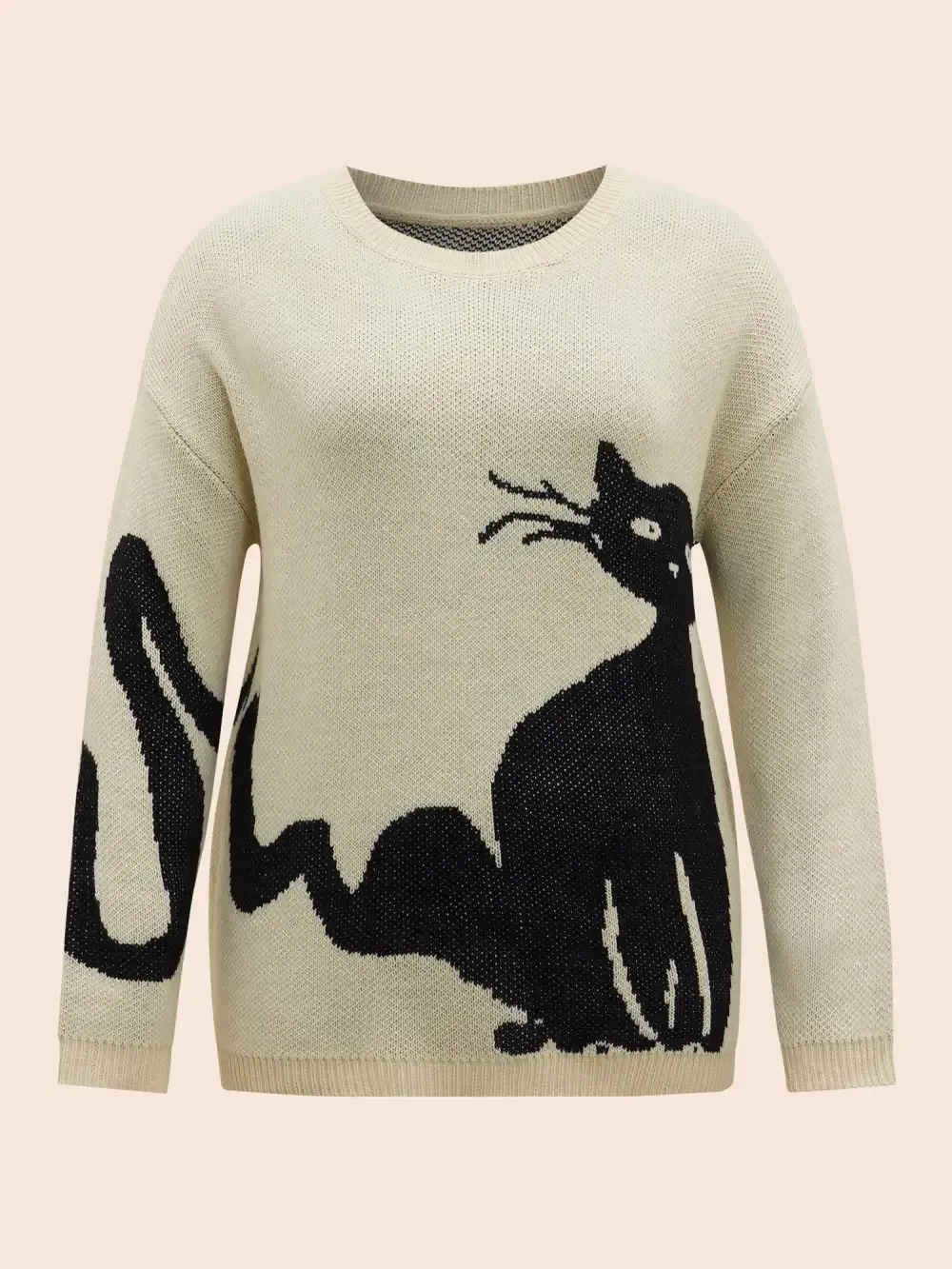Mystic Cat Knit Crew Neck Pullover