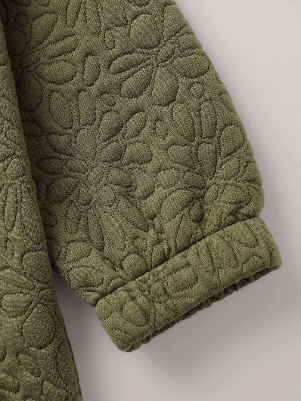 Floral Textured Zipper Front Jacket