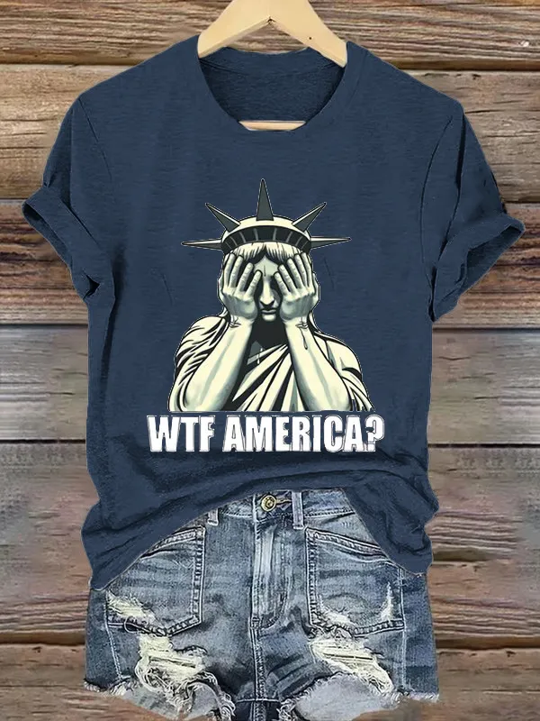 Retro America WTF Print T-Shirt