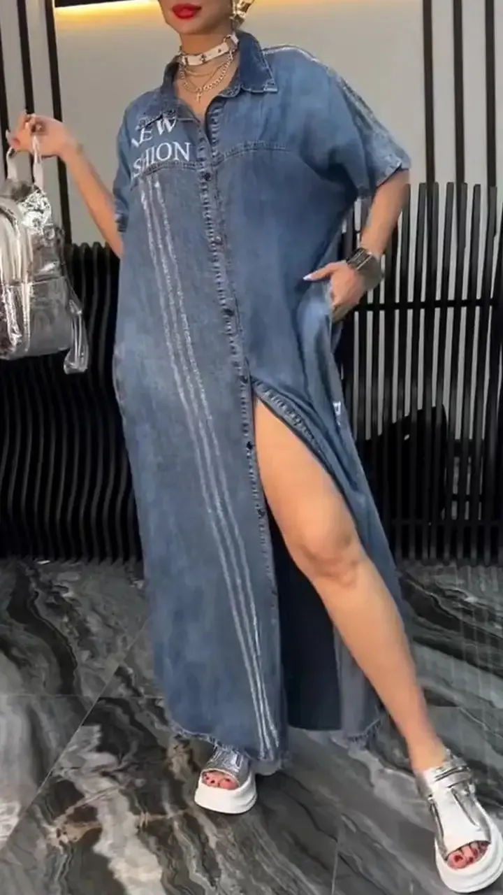 Patogi ir madinga džinsinė suknelė