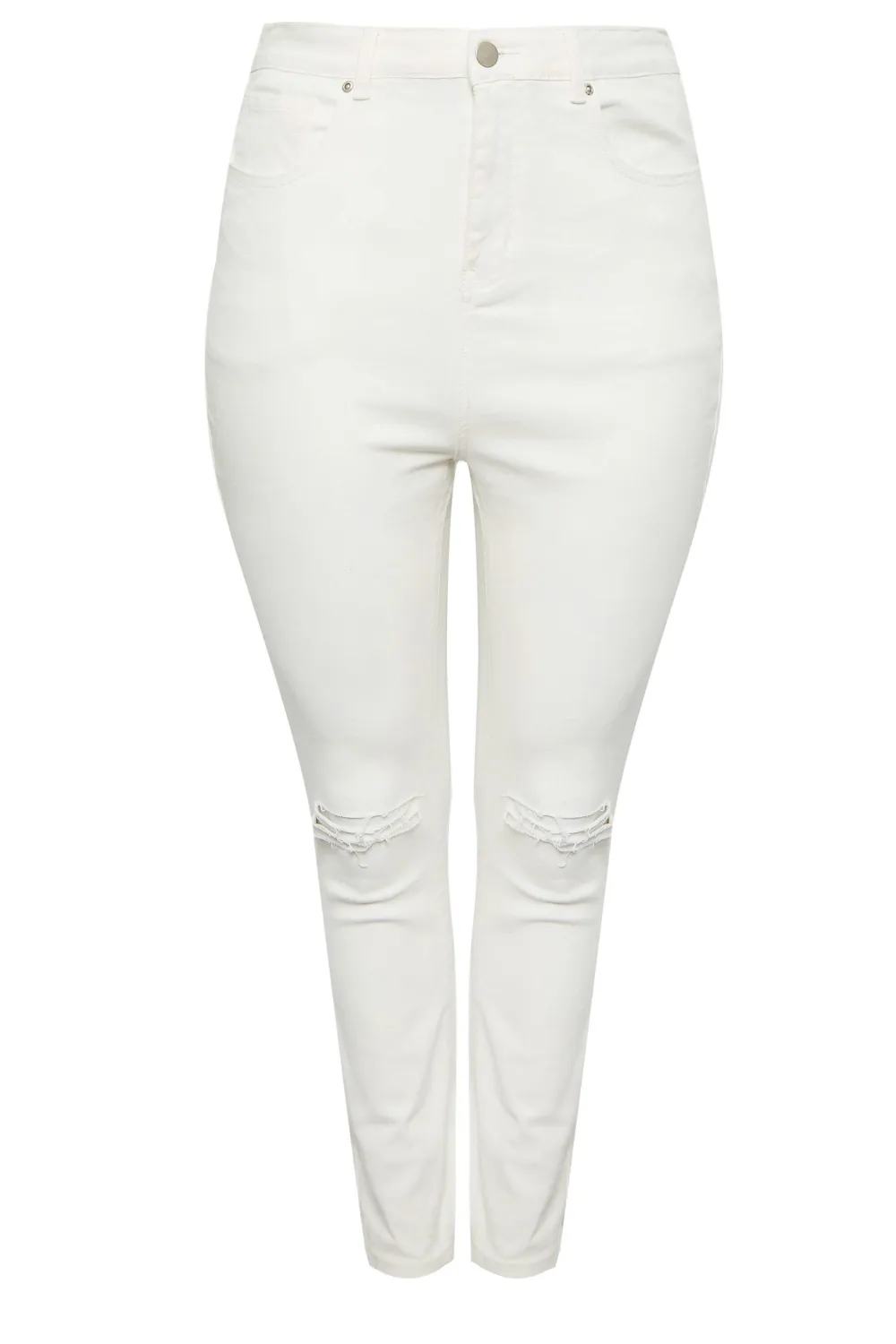 YOURS Curve Bleach Blue Ripped Skinny Stretch AVA Jeans