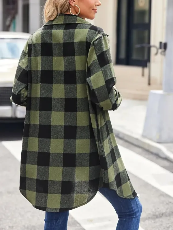 2025 Women's Flannel Long Sleeve Plaid Button Down Shirts