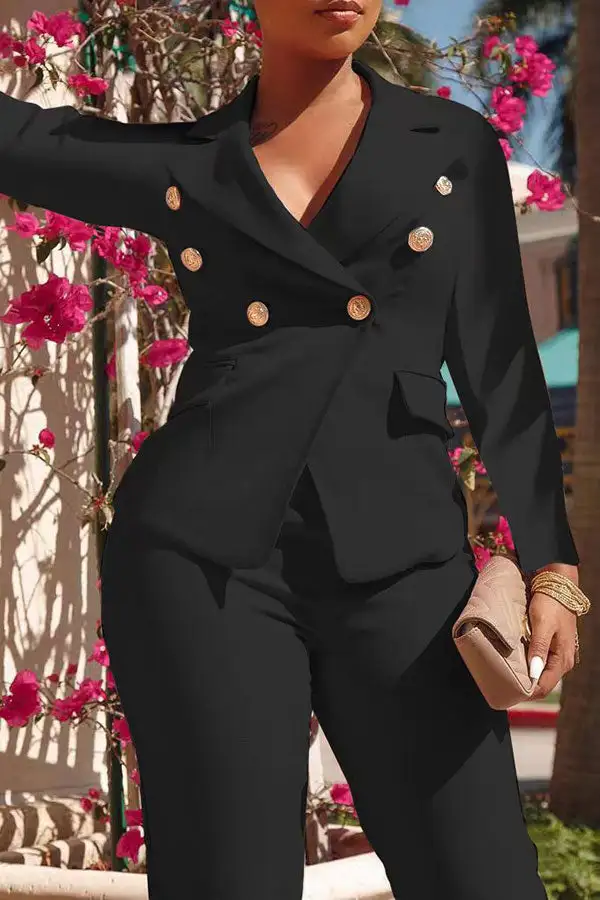  Modern Double Breasted Pant Suit