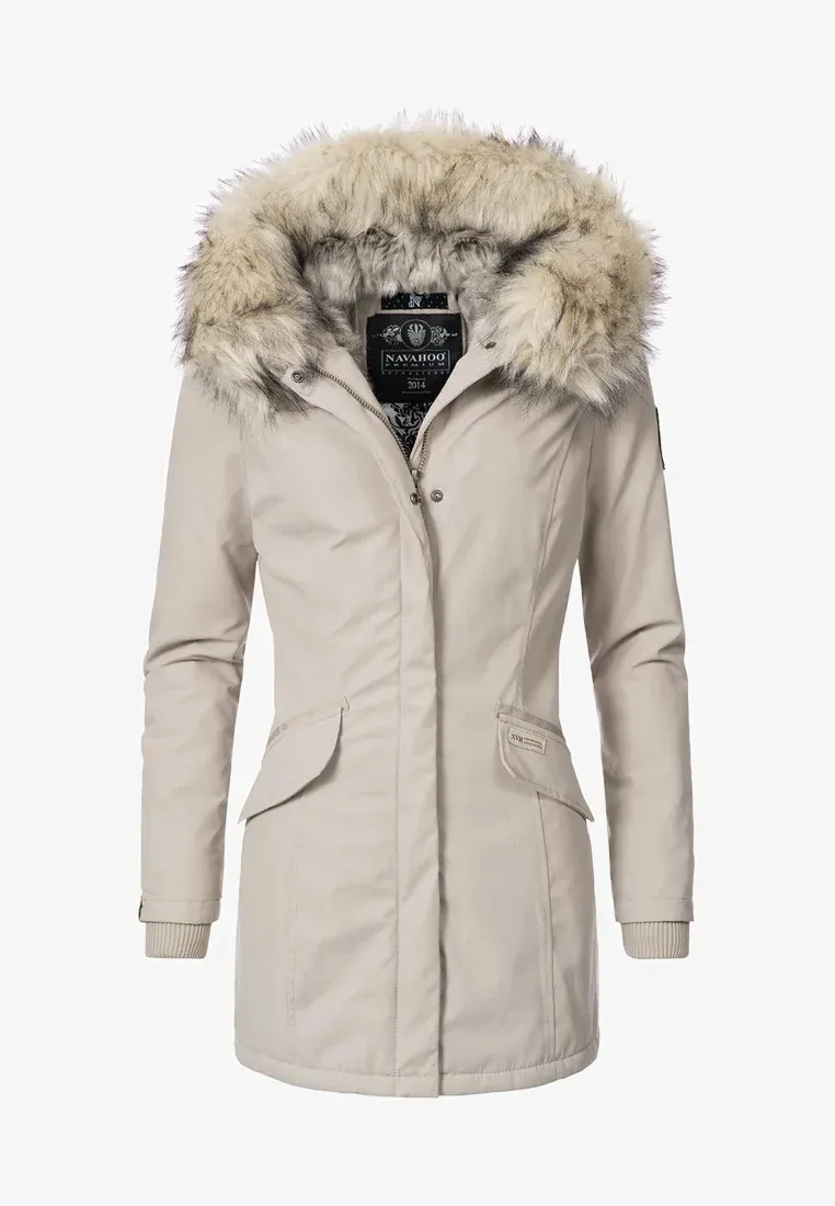Plain parka coat gray