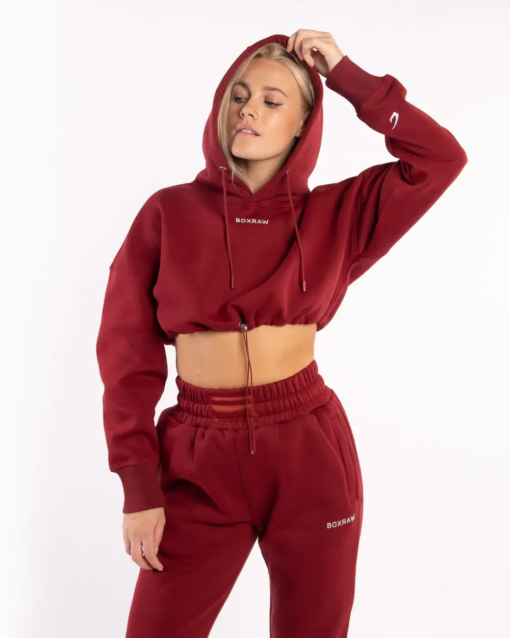 Johnson Cropped Hoodie - Burgundy