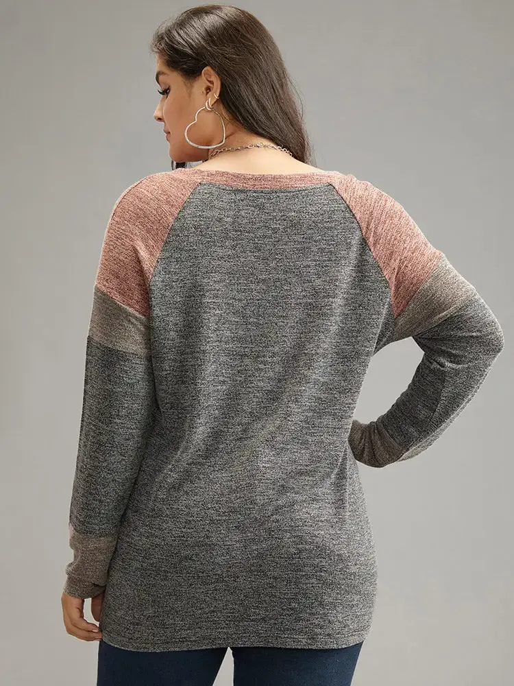 Contrast Pocket Raglan Sleeve T-Shirt